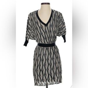 M Missoni Black and Cream Patterned Mini Dress (NWOT)